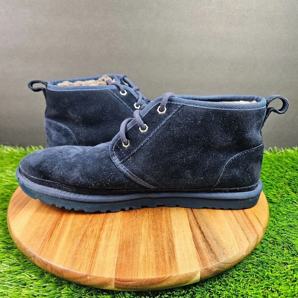 UGG Boots Neumen Chukka Mens 11 Navy Blue Lace Up Casual Ankle Top SN 3236